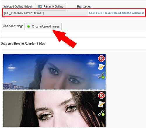 Simple Slideshow Managing Default Gallery