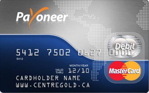 The Payoneer Prepaid MasterCard Card Image