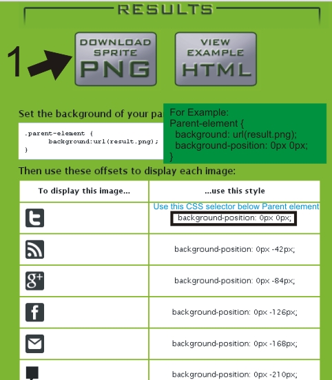 CSS Sprites Generator by Chris Coyier result
