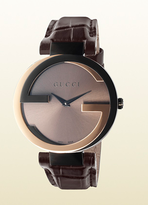 Interlocking Watch Large 18kt Pink Gold and PVD Case