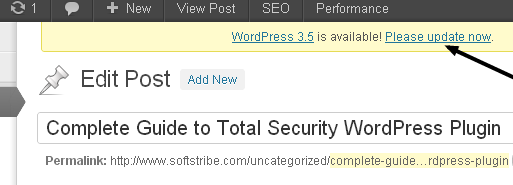 Please Update New Version WordPress 3.5