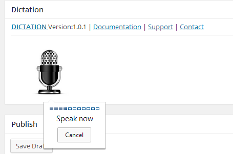 Dictation Speech Recognition WordPress Screenshot 01