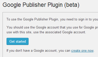 Google Publisher Plugin Settings Page