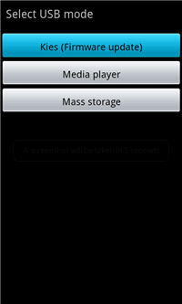 USB Mode Kies (Firmware Update)