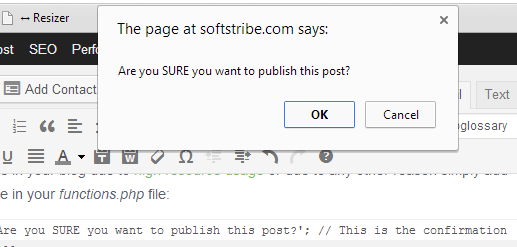 Publish Confirmation Plugin