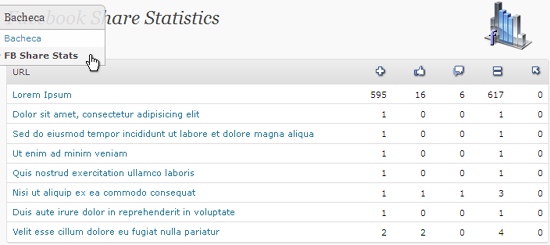 Facebook Share Statistics