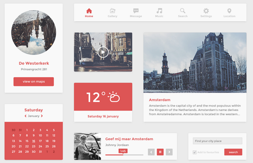Flat UI kit (PSD)