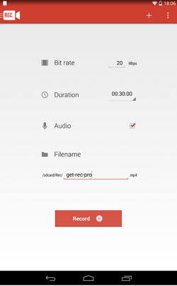Screen Recorder Kitkat Duration of Recording