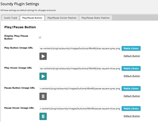Soundy Settings Page