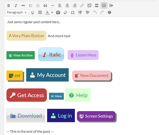 Forget About Shortcode Buttons Screenshot 1