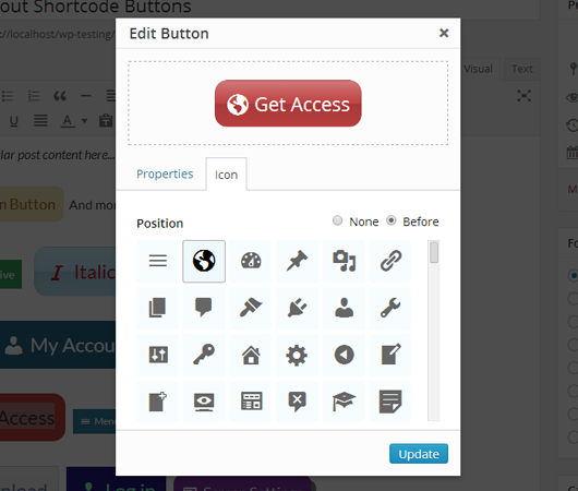 Forget About Shortcode Buttons Screenshot 2