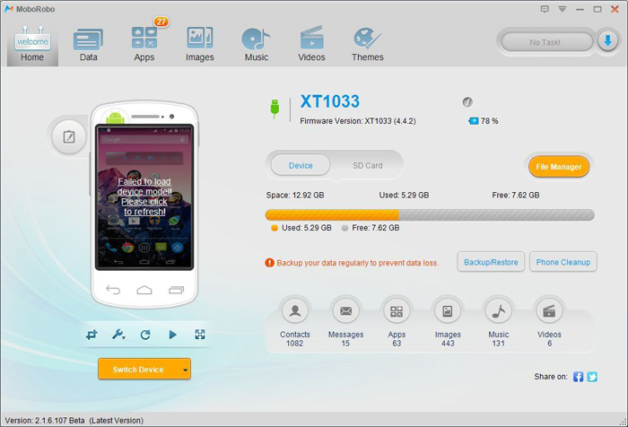 Moborobo Device Connected