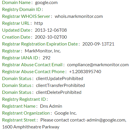 Quick Whois Widget in WordPress Screenshot 02