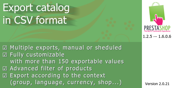 Export catalog in CSV format