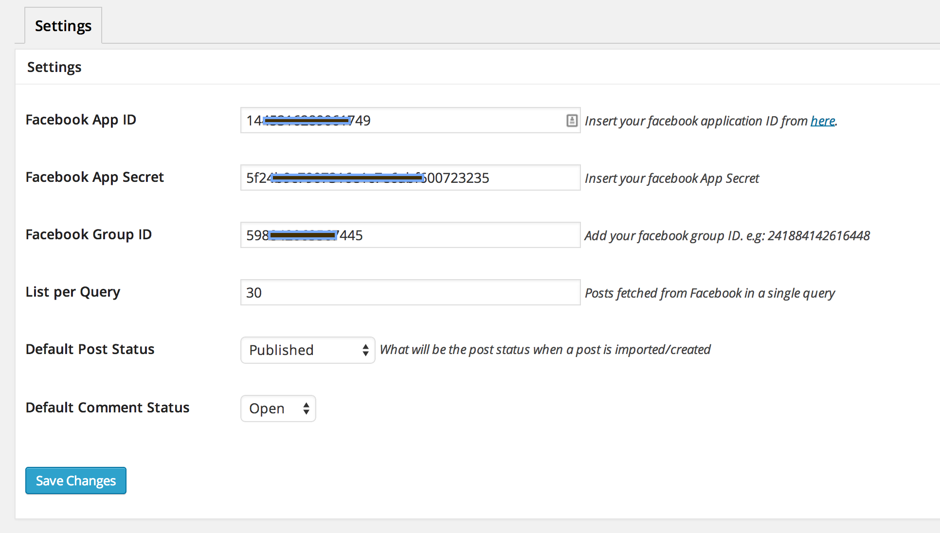 Facebook Group to WordPress