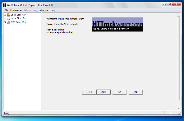 HTTrack Website Copier Screenshot 01