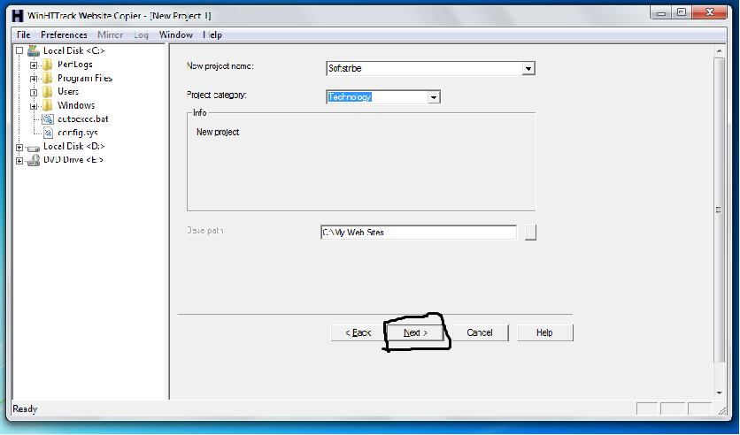 HTTrack Website Copier Screenshot 02