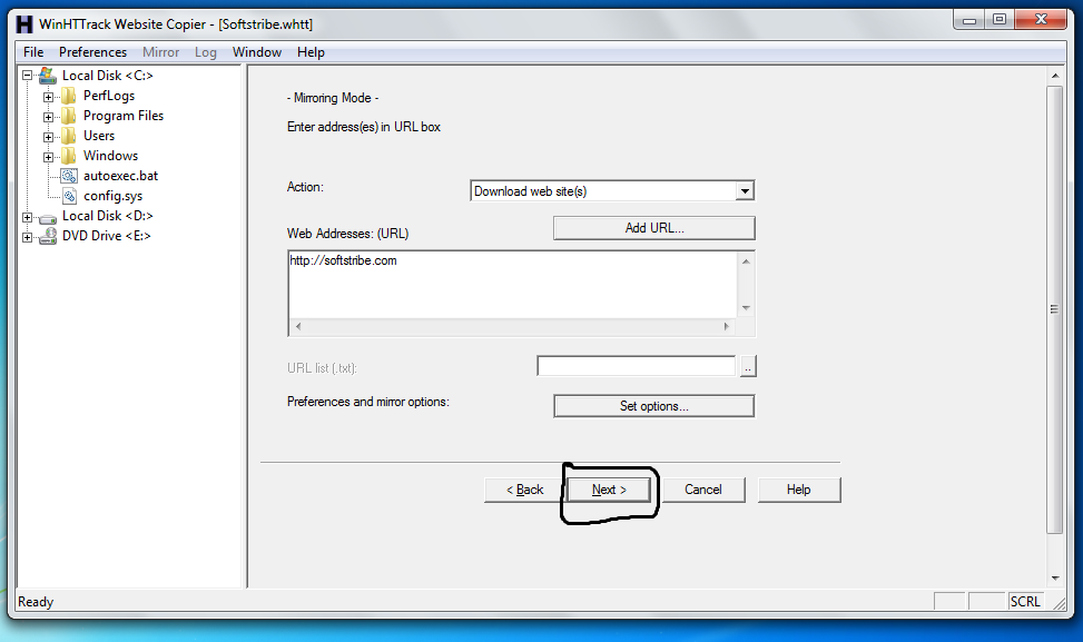 HTTrack Website Copier Screenshot 03