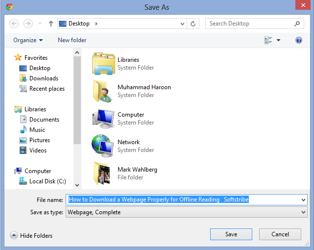 How to Save Webpage in PC for offline reading