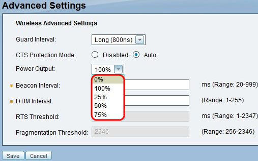 Transmission Power Settings