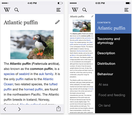 Wikipedia iOS App Screenshot