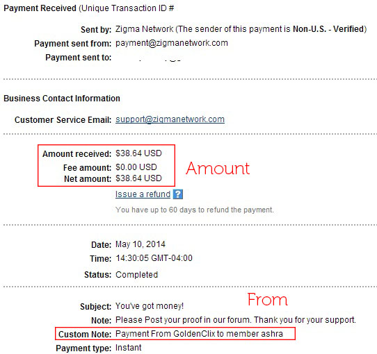 GoldenBux Payment Proof