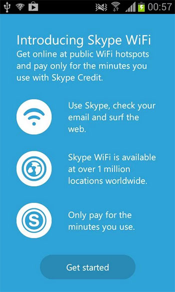 Skype WiFi Android App