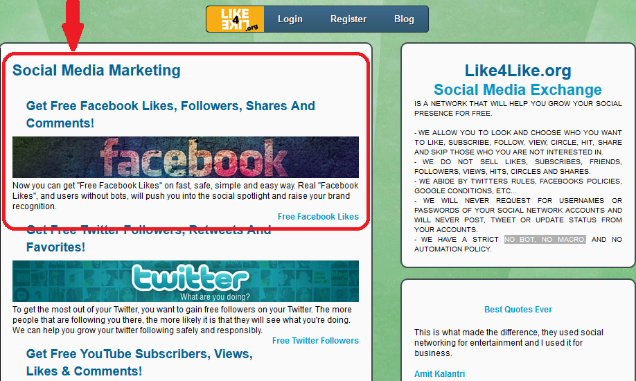 Like4Like for Best Ways to Get Free Facebook Page Likes Faster