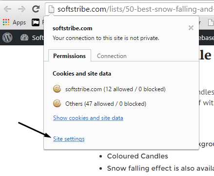 Chrome Site Settings