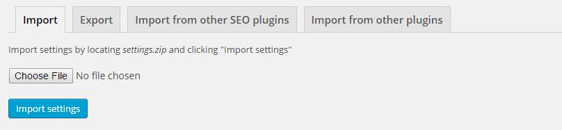 Import Yoast Settings