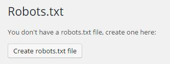 create robots.txt button