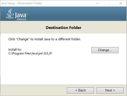 Destination folder must be for JAVA to get SDK