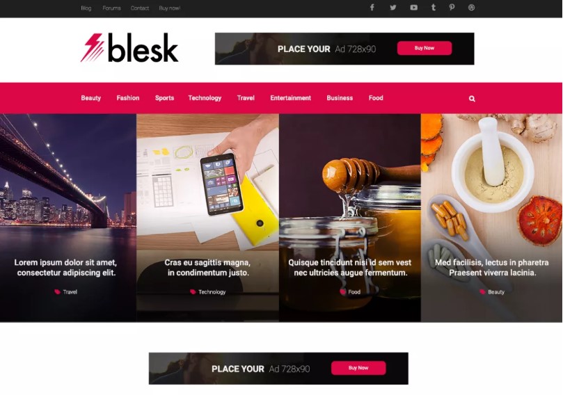 Blesk Magazine style Blog Theme Screenshot