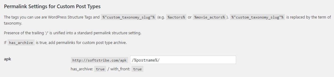 Custom Post Type Permalinks