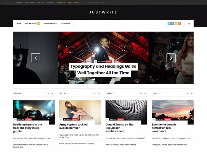 JustWrite WordPress Blog Theme