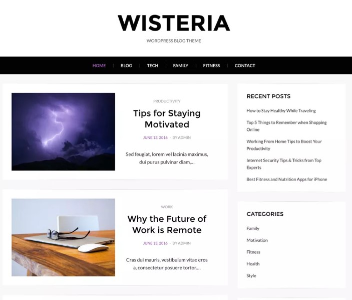 Wisteria WordPress Theme Screenshot