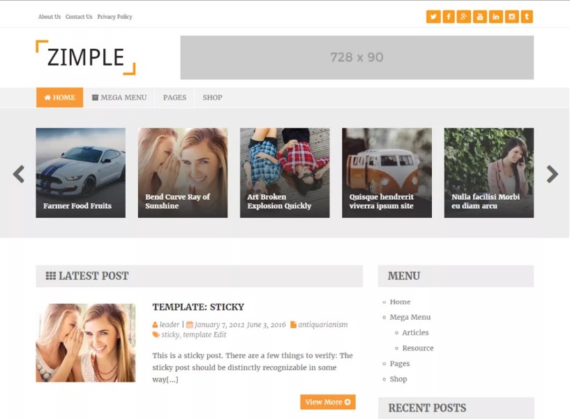 Zimple Lite WordPress Theme Screenshot