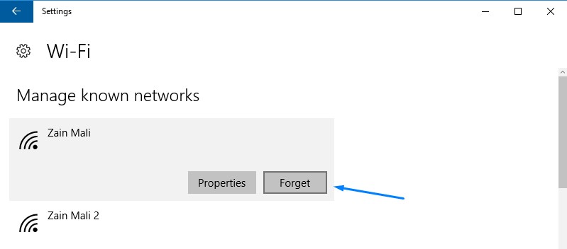 Forget Windows 10 Wifi