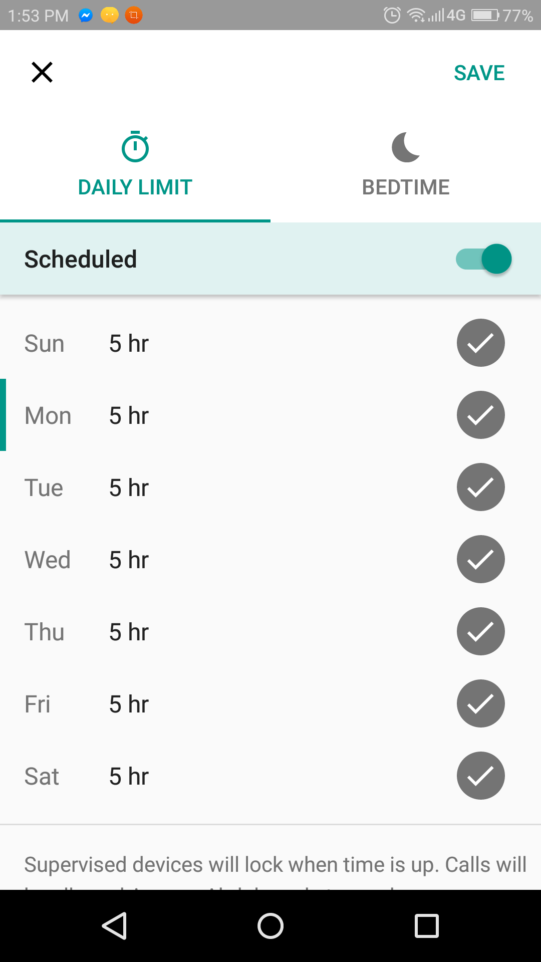 Limits for Day and Bedtime Family Link for Parents