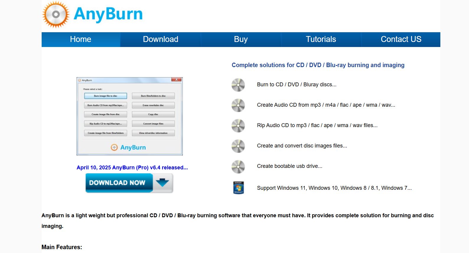 AnyBurn Alternatives for CDBurnerXP