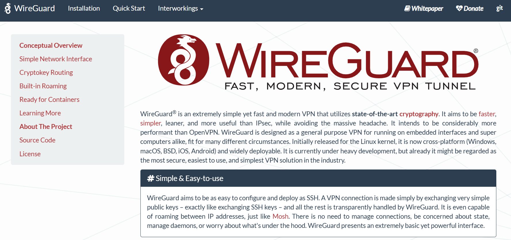 WireGuard is alternative to openvpn