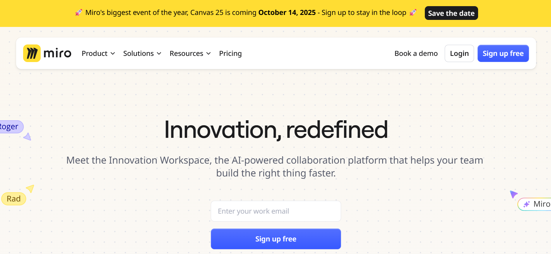 Miro is alternative solution to Jamboard