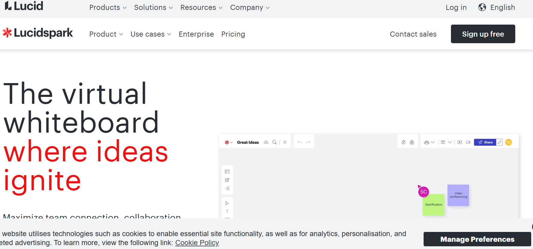 Lucidspark is another fantastic Jamboard alternative