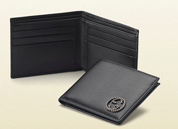 Bi-Fold Wallet with Studded Interlocking by Gucci