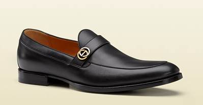 Black Leather Formal Moccasin by Gucci