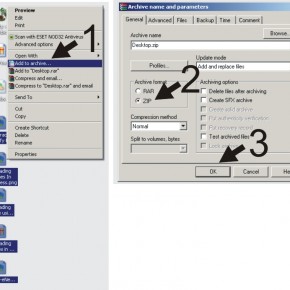 Moving images into zip file