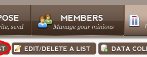 Simple Mailing List edit Delete a list