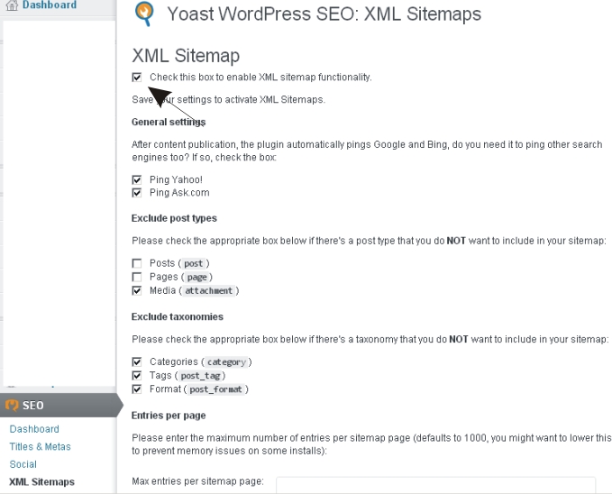 there are currently no xml sitemap contexts available