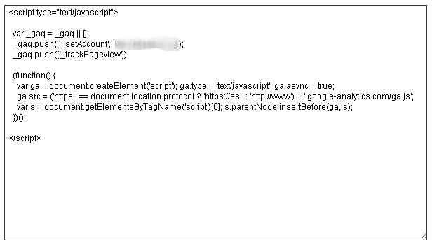 Java Script code provided by Google Analytics