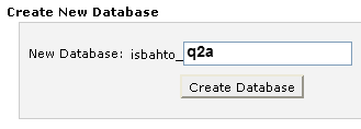 Creating a Database from databases in Cpanel 1